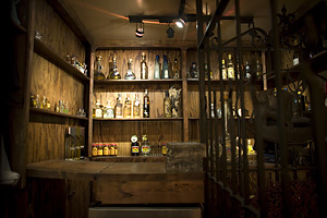 The "Cage", which was locked up during our visit, contained 13 different brands of tequila. We were not impressed.