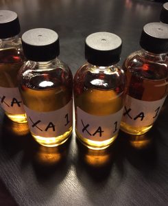 Extra Añejo judges sample bottles